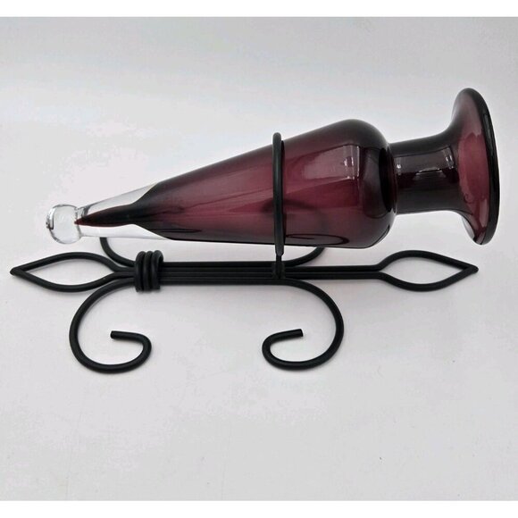 Amphora Vase on Fleur De Lis Sconce Purple Black Aubergine Wall Decor Hanging - Picture 8 of 10